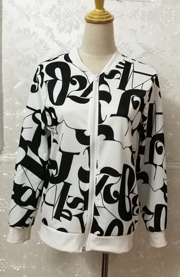 Print Baseball Uniform Short Coat