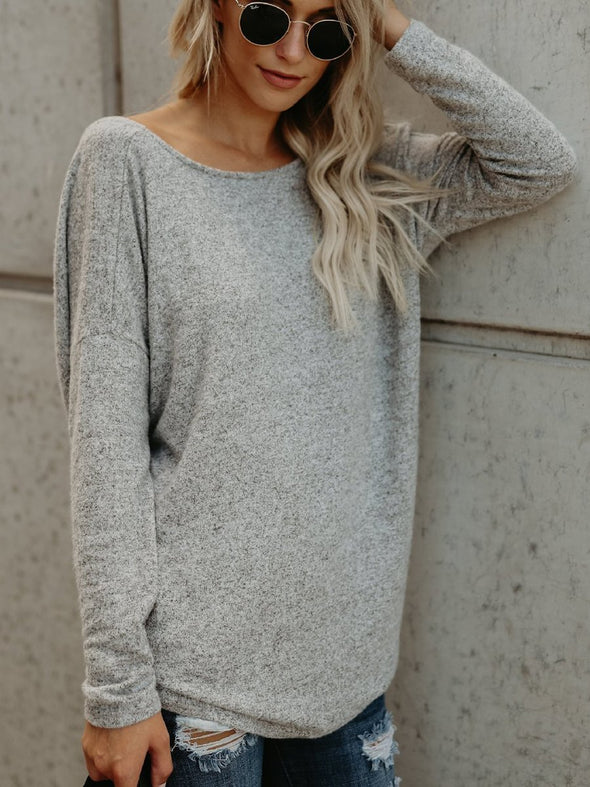 Cross Back V-Neck Fashion Pullover Sweater