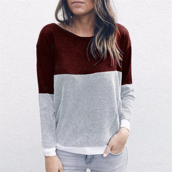 Round Neck Cross Hollow Out V Neck Color Block Two Way Knitting Sweaters