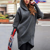 Fashion Asymmetrical Hem Hooded Long Sleeve Hoodies