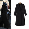 Pure Color Double-breasted Lapel Woolen Coat