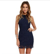 Lace Hanging neck Slim Bodycon Dress