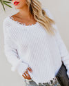 Long Sleeve V-Neck Solid Color Backless Loose Sweater