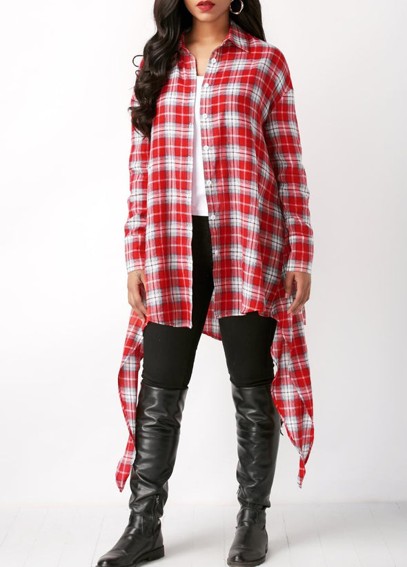 Women's Long Sleeve Plaid Shirt