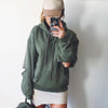 Long Sleeved Hole Pure Color Hoodies