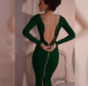 Sexy Slim Zipper Long Sleeve Bodycon Dress