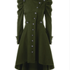 British Style Slim Pure Color Standing Collar Long Women's Jacket