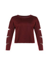 New Solid Color O-Neck Long-Sleeved Hole Sweatshirt