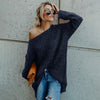 Solid Color Long-Sleeved Shoulder Sweater