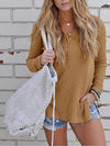 Casual Solid Color Knit Sweater