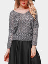 New Short Sleeve V-neck Sweater Knit Shirt