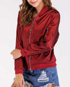 Solid Color Long Sleeve Zip Jacket