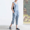 Solid Color Sleeveless Casual Loose Jumpsuit