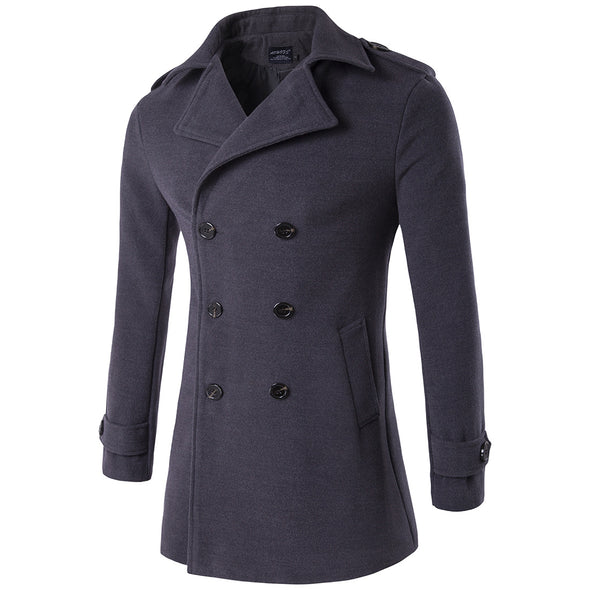 New Men's Double-breasted Epaulettes Coats