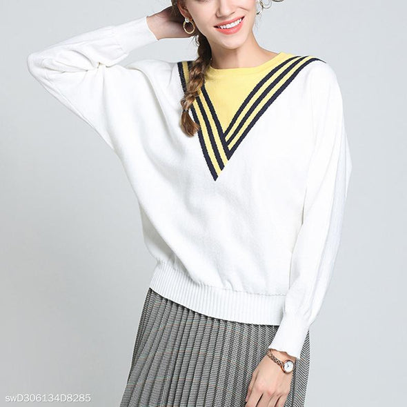 College Style Fashion Slim Sweater