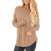 Strapless Shoulder Openwork Round Neck Sweaters