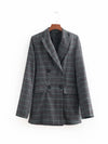 Slim-fit Belt Long Sleeve Blazer Women's Coat