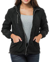 Solid Color Casual Hooded Zipper Jacket