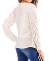 Long Sleeve V-Neck Solid Color T-Shirt