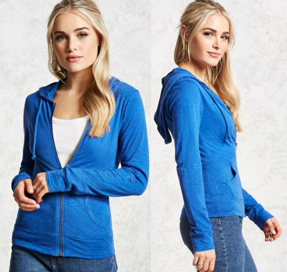 Long Sleeve Zippered Hood Sweater