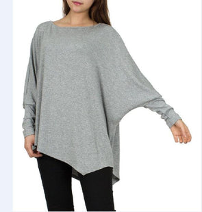 Irregular Hem Pure Color Long Sleeve Sweatshirt