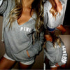 Casual Loose Letter Print Long Sleeve Hoodies