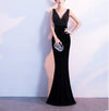 Elegant Fishtail V Collar Sexy Evening Dress