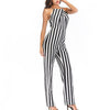 Open Back Slim Striped Jumpsuit