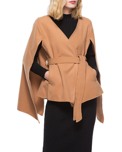 Fashion Solid Color V-Neck Belt Cardigan Coat