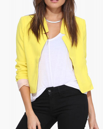 Fashion Slim Solid Color Long Sleeve Blazer