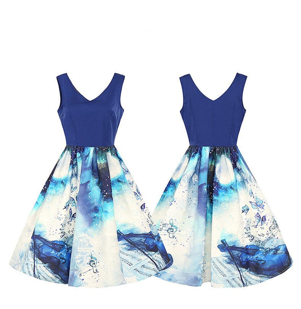 New gradient print vest dress