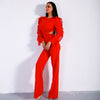 O-Neck Long Sleeve backless Jumpsuit