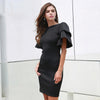 Autumn And Winter Sexy O-neck Butterfly Sleeve Solid color Elegant  Dress