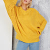 Bat Sleeve Round Neck Hollow Out Plain Knitting Sweater