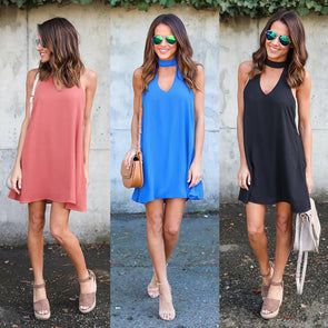 Sleeveless Halter Dress