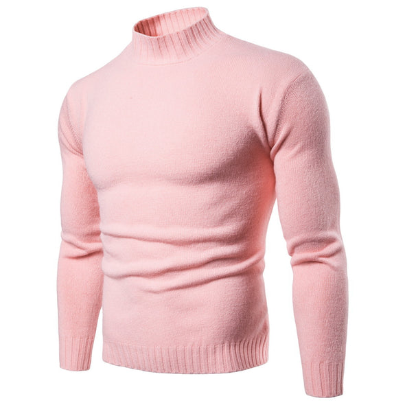 New Men's Turtleneck Slim Solid Sweater