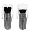 New Fashion Houndstooth Slim Bodycon