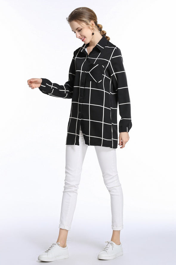 New fashion Plaid Long Sleeve Shirt