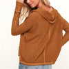 Solid Color V- neck Long Sleeve Sweaters