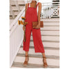 Women's Fashion Nine-Point Belt Casual Jumpsuits