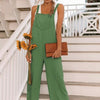 Women's Fashion Nine-Point Belt Casual Jumpsuits