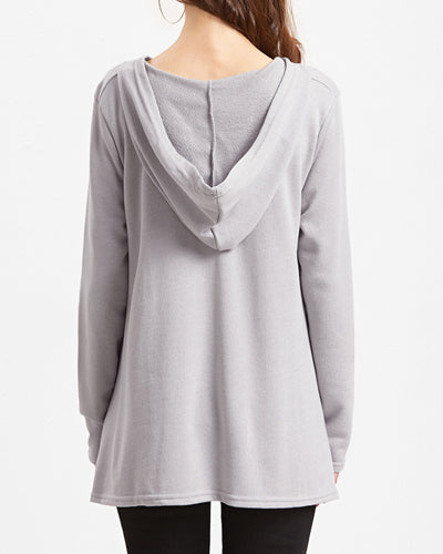 V-Neck Hooded Cloak Sweatshirt