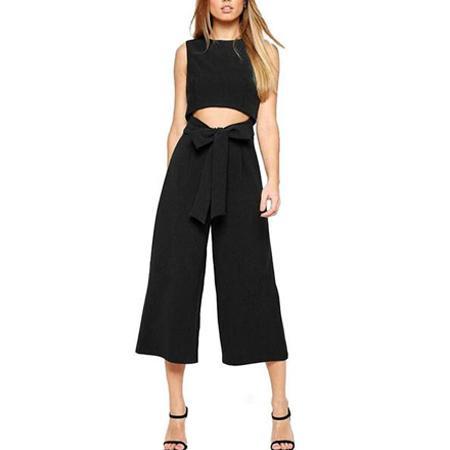 Sexy Dropped Waist Bow Jumpsuit