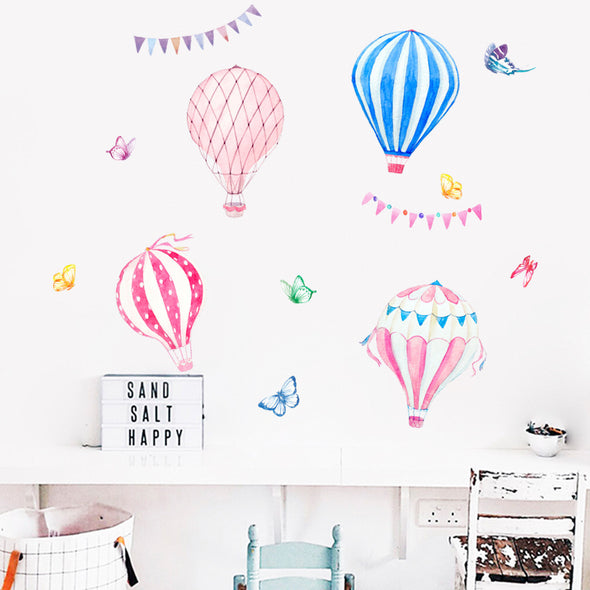 Cartoon Hot Air Balloon Wall Sticker