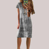 Women's Tie-Dye Short-Sleeved V-Neck Dress