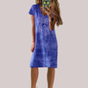 Women's Tie-Dye Short-Sleeved V-Neck Dress