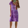 Women's Tie-Dye Short-Sleeved V-Neck Dress