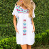 Women's V-Neck Short-Sleeved Printed Dress