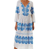 Women's V-Neck Embroidered Print Dress