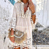 Women's V-Neck Lace Fringe Dress